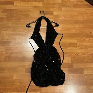 Black Sequin Cocktail Dress
